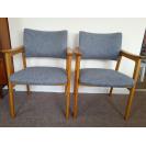 Pair of restored Danish oak carvers Villa Nova Fabric